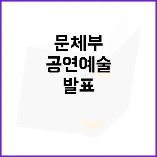 공연예술단체 문체부의 선택받은 32개 발표!