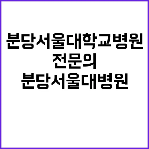 분당서울대학교병원 …