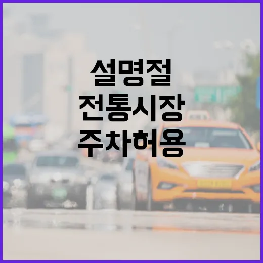 주차 허용 설 명절 걱정 없는 전통시장 풍경!