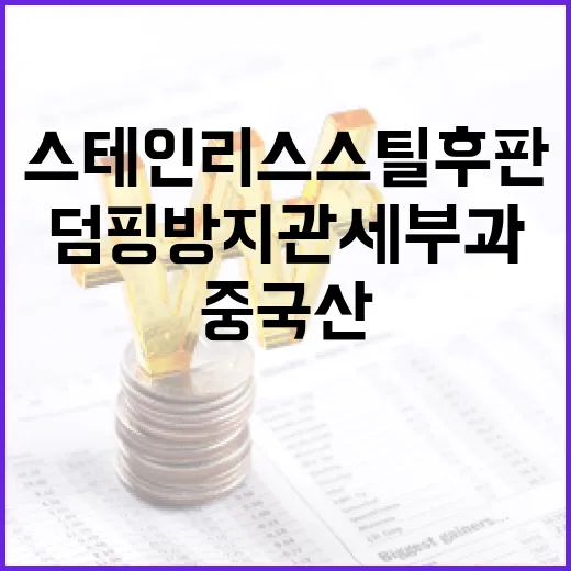 중국산 스테인리스스틸 후판 덤핑방지관세 부과!