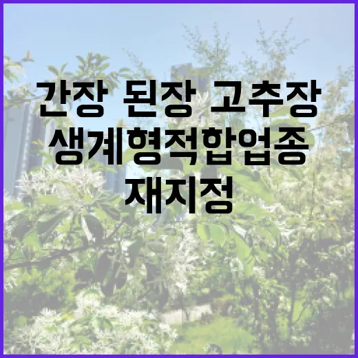 생계형 적합업종 간장·된장·고추장 재지정 소식!