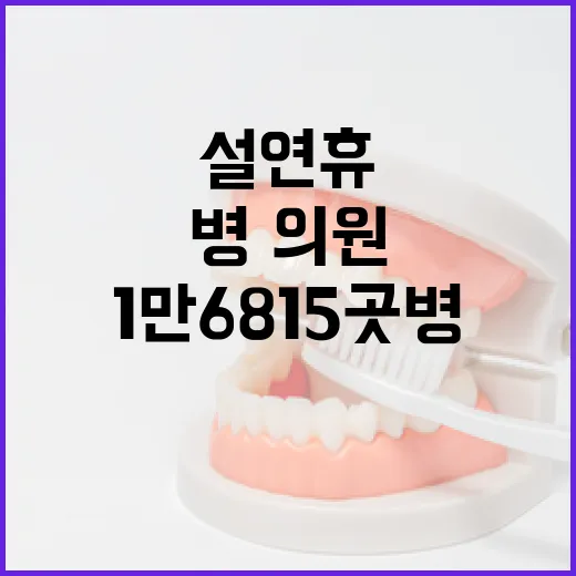 설 연휴 의료서비스 1만6815곳 병·의원 운영!