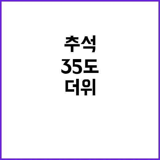 더위 추석 직전까지 34~35도 지속된다!