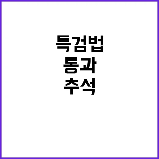 특검법 통과 여권의 추석 정치술수 드러나다!