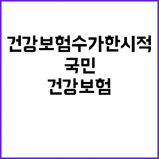 건강보험 수가 한시적 변경 국민 알림!