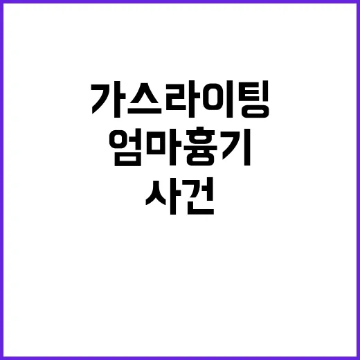 가스라이팅 사건 엄마 흉기로 10대 중태!