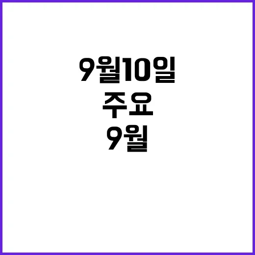 뉴스리뷰 9월 10일의 주요 사건들 공개!