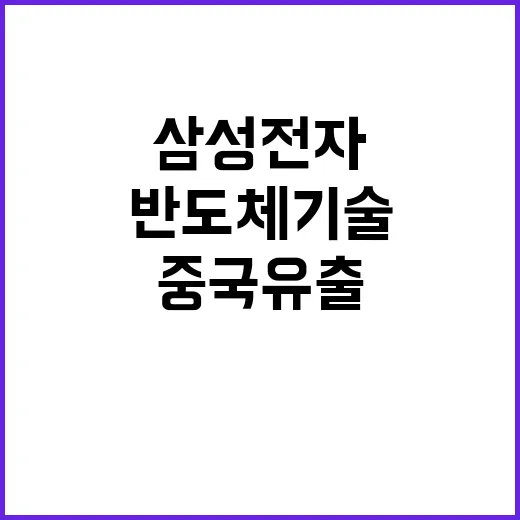 반도체기술…삼성전자 임원 중국 유출 구속 소식!