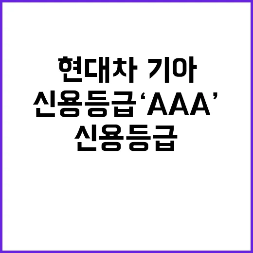 신용등급 ‘AAA’ 현대차·기아의 새로운 성공 신화!