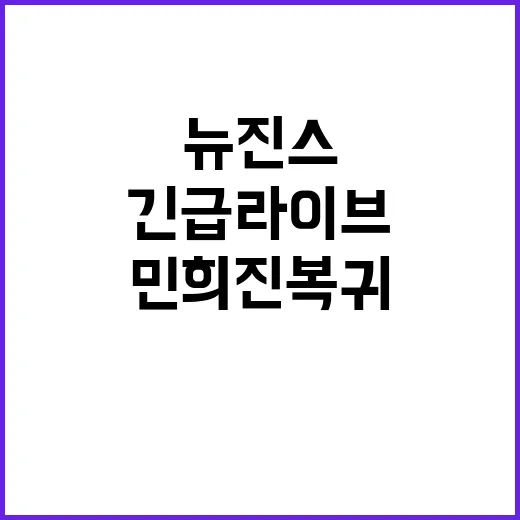 긴급 라이브 민희진 복귀 요청 뉴진스 팬들 열광!