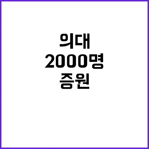 의대 증원 2000명 대통령실의 과학적 답은?