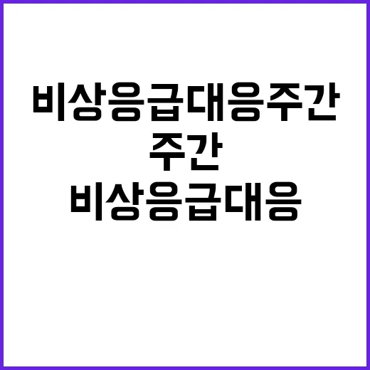 비상응급 대응주간 집중 지원 미리 알아보세요!