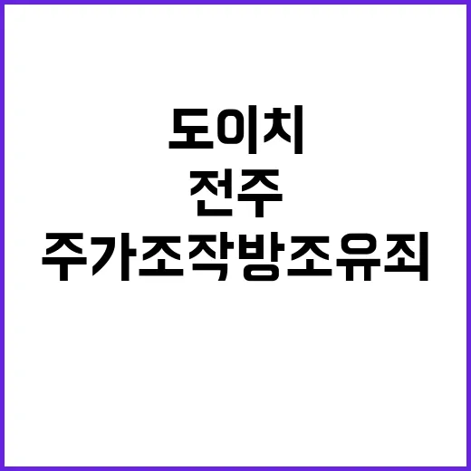 전주 도이치 주가조작 방조 유죄 판결 충격!