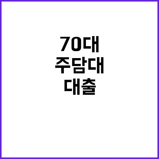 주담대 기준 70대 어르신 대출 논란 증대!