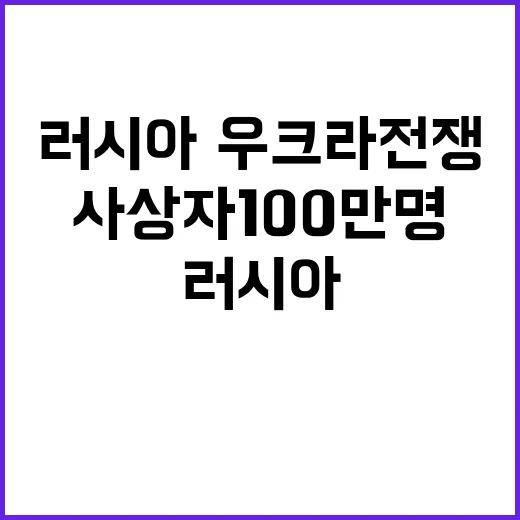 사상자 100만 명 러시아·우크라 전쟁의 충격적인 진실!