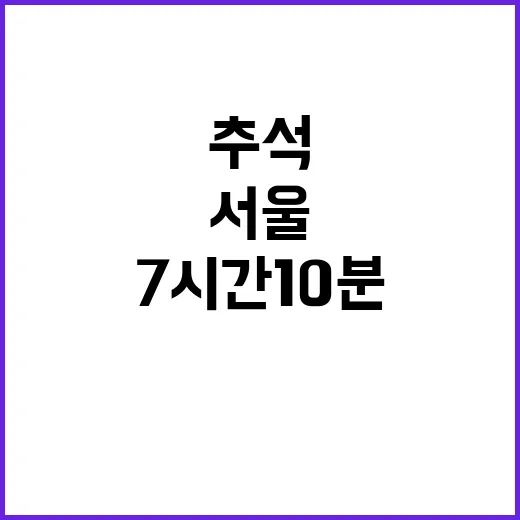 추석 귀경 길 거북이걸음 7시간10분 대구→서울!