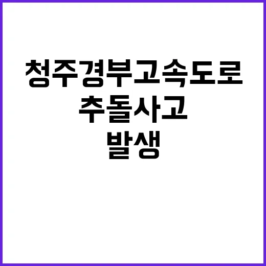 추돌사고 청주 경부고속도로에서 18명 부상 발생!