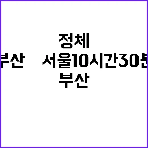 정체 부산→서울 1…