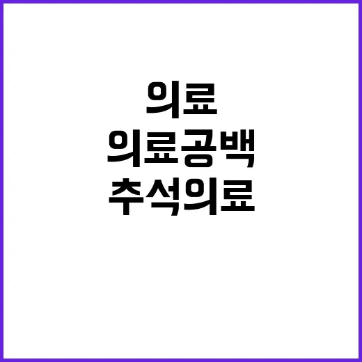 추석 의료공백 없던 이유 국민 협조가 결정적!