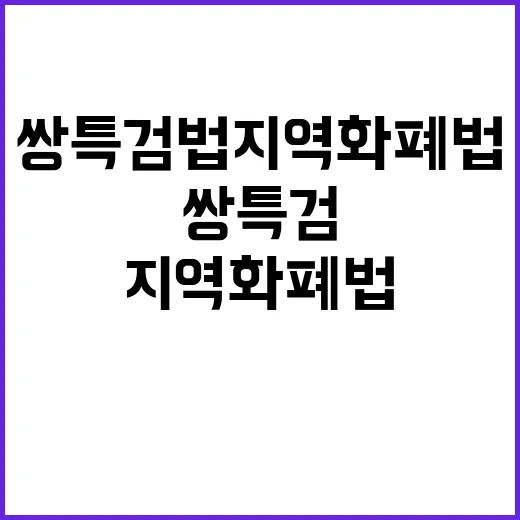 쌍특검법 지역화폐법…