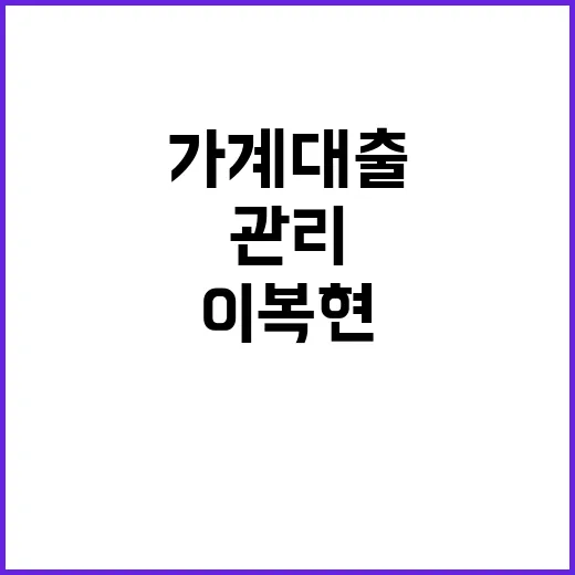 가계대출 안정 이복…