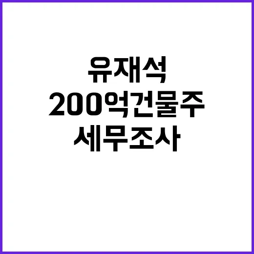 200억 건물주 유재석 세무조사 완벽 대처 비결!