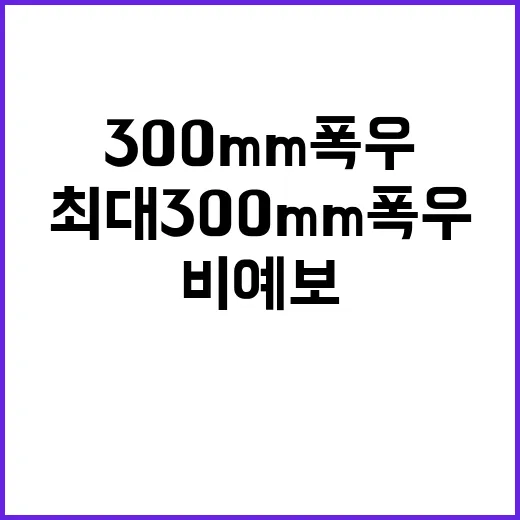 비 예보 강원 영동 최대 300mm 폭우 경고!