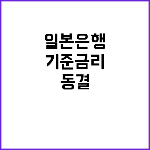 기준금리 일본은행 동결 및 추가 인상 여지!