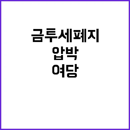 금투세 폐지 여당의…