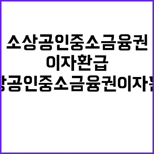 소상공인 중소금융권 이자환급 기한 30일까지!