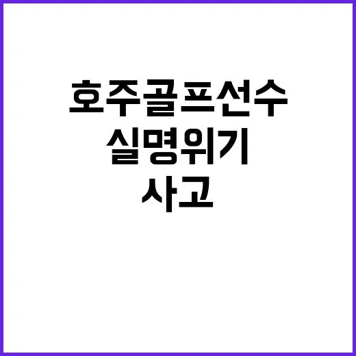 실명 위기 호주 골프 선수의 충격적 사고!