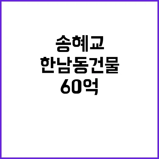 잭팟 송혜교 한남동 건물로 60억 이익!