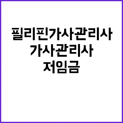 필리핀 가사관리사 …