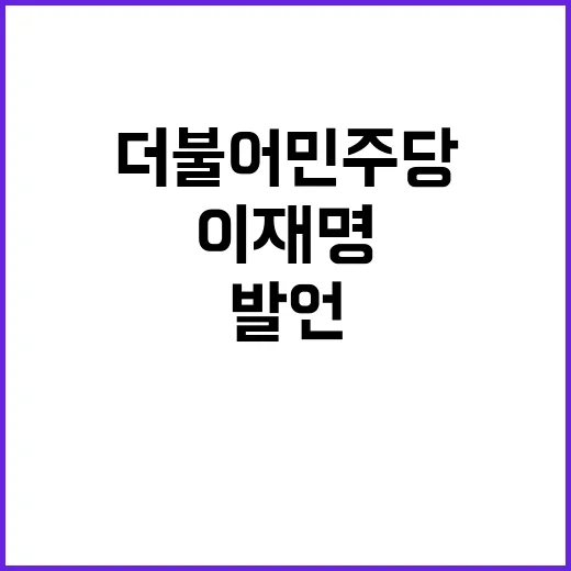 이재명 발언 더불어…