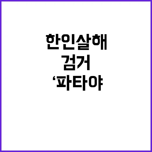 ‘파타야 한인 살해’ 범죄 완결 공범 검거!