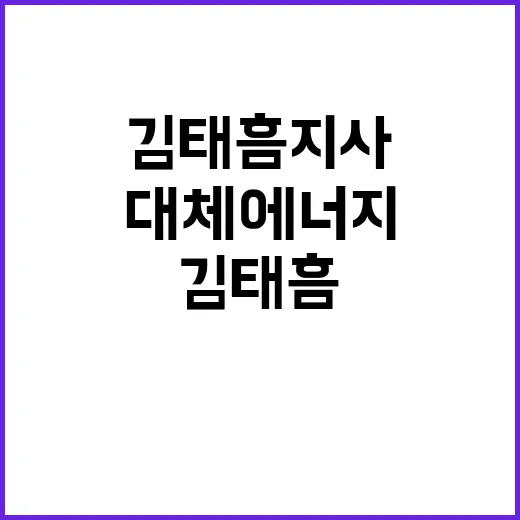 대체 에너지 김태흠 지사 발언에 주목!