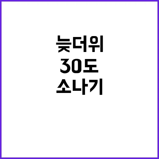 소나기 전국 흐림 속 늦더위 30도 예상!