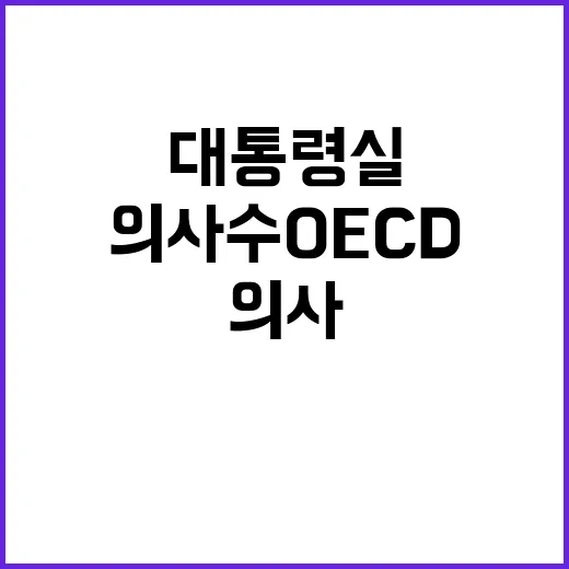 의사수 OECD 최하위 대통령실 발표 충격 진실!