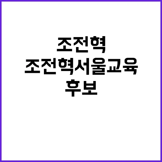 조전혁 서울 교육 변화 약속하며 후보 등록!