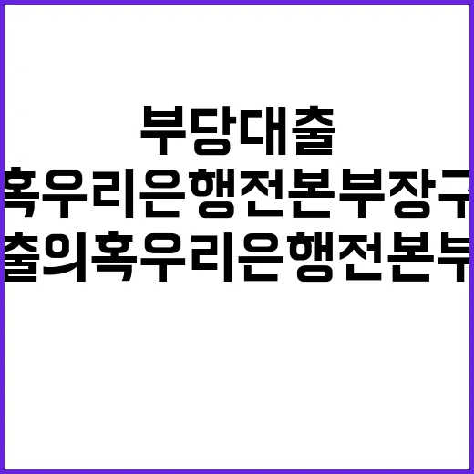 부당대출 의혹 우리은행 전 본부장 구속 소식!