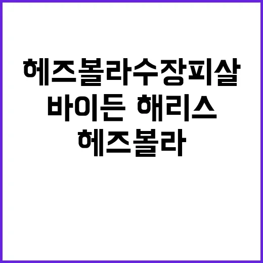 바이든·해리스 헤즈볼라 수장 피살! 중동 긴장!