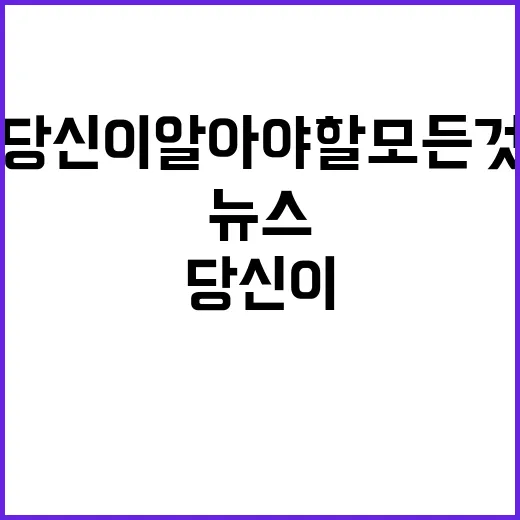 주요뉴스 오늘 당신이 알아야 할 모든 것!