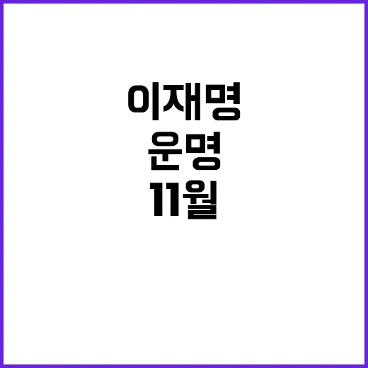 운명의 11월 이재명 사법리스크 결정의 순간!