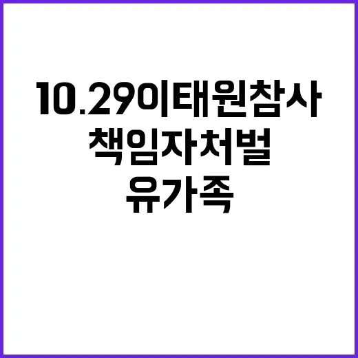 책임자 처벌 10.29 이태원 참사 유가족 목소리