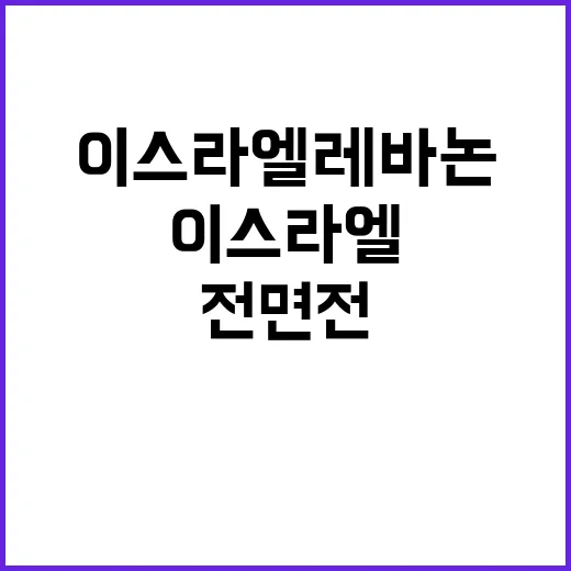 블루라인 전면전 뇌관 이스라엘레바논 현 상황