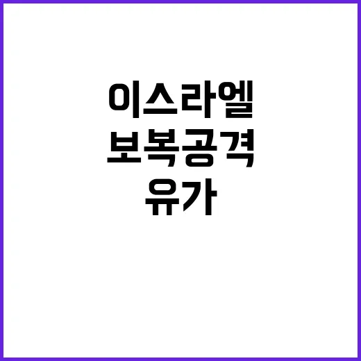 보복 공격 이스라엘 경고 속 유가 급등 예고!