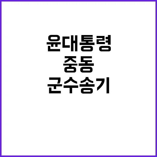 중동 윤 대통령 군…