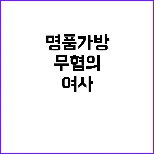 명품가방 사건 김여사 무혐의로 큰 반향!