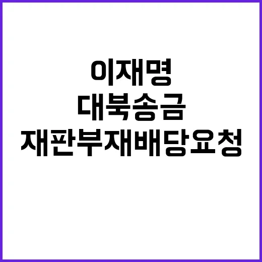 쌍방울 대북송금 이재명 재판부 재배당 요청!