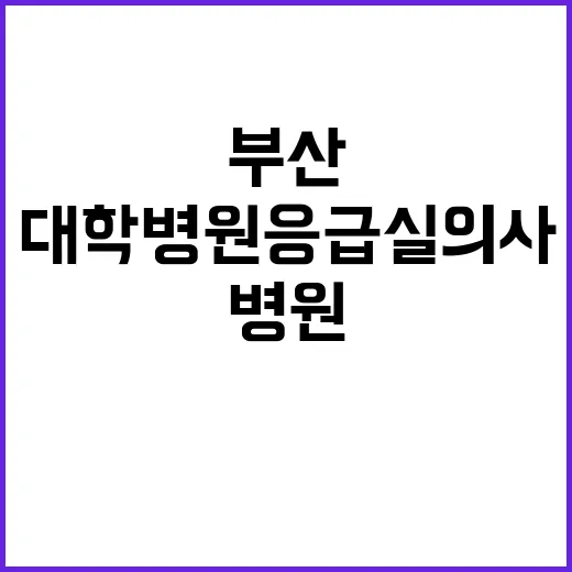 부산 대학병원 응급…